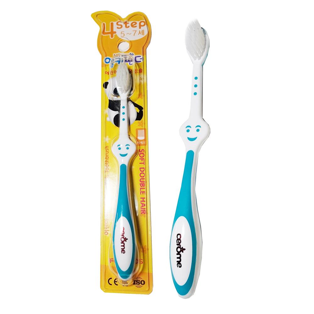 Lki panda Kids' Smile Toothbrush 4 pcs per pack (1 blue, 1 cobalt, 1 pink, 1 purple)