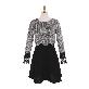 full image op3963 Lace Cuff Mock Layered Dress