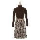 detail image2 op4006 Belt construction Polar neck knit and check pattern skirt set two piece set