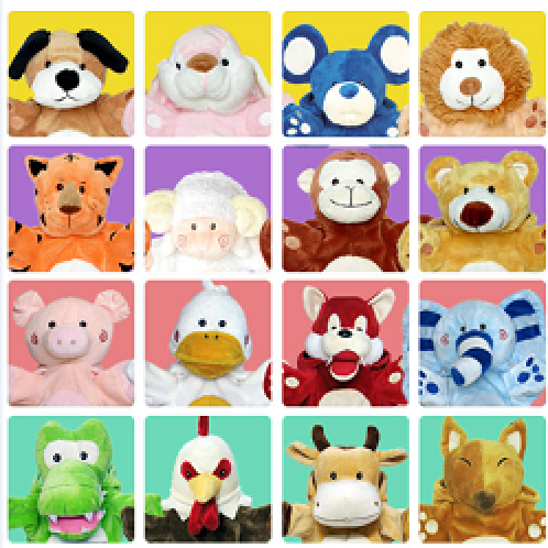 Hand puppet 16 in 1 set | hand puppet, baby doll, birthday party, sweet cake, Hand Puppet, Elephant, Doll, Kids