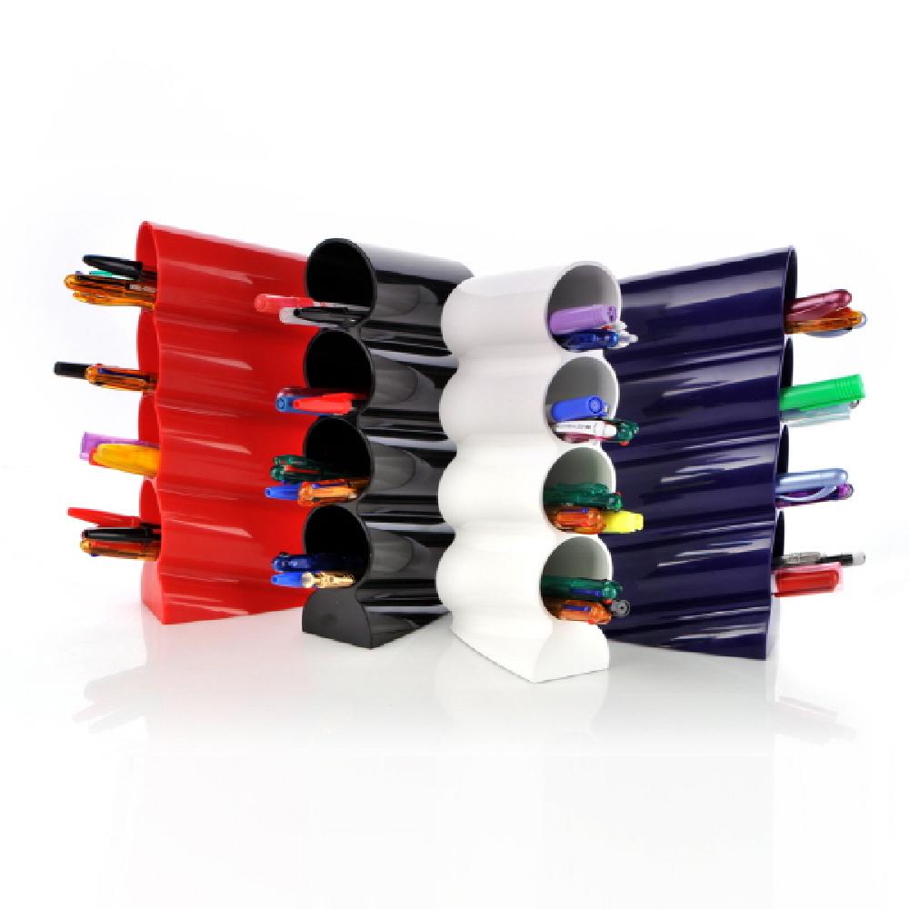 Open People Wave Pen Holder Pencil Holder 4 Division for Short Pens