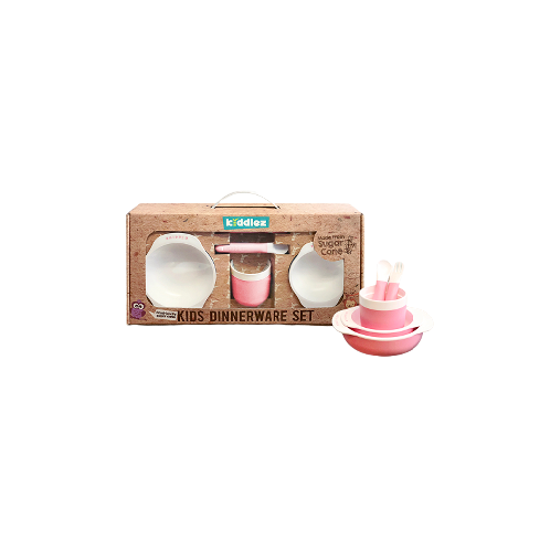 Kids Dinnerware set(KIDDLEZ 5-PIECE FEEDING SET) | eco-friendly, sugarcane, microwave, environmental hormones, dishwasher