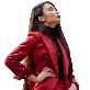 full image SUIT HEEL CORDUROY DOUBLE SUIT - BURGUNDY