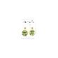 detail image3 Resin Craft Earring with Four Leaf Clover Dangle Real Lucky Clover Ear Rings - Round Type