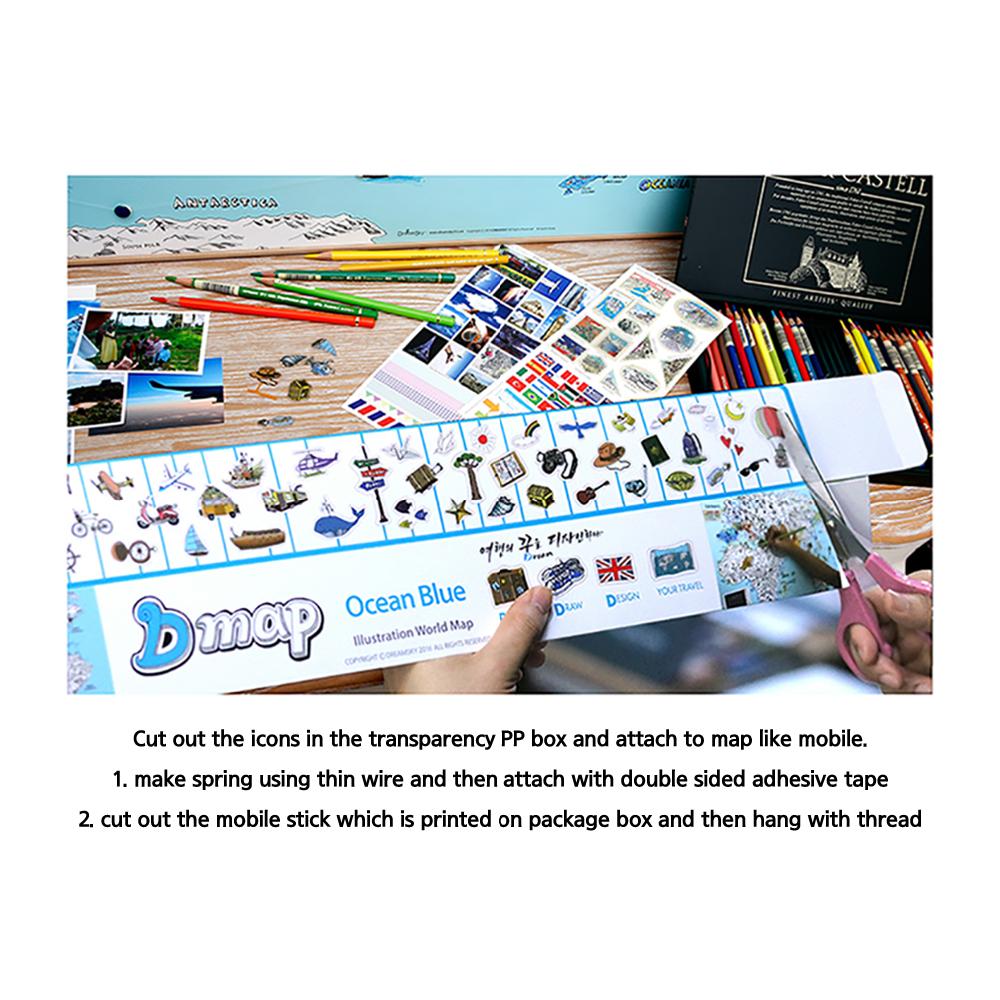 Dream Sky D-MAP Decorative Coloring Painting DIY Paper World Map - VINTAGE