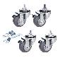 full image 3inch Heavy Duty Caster, All Swivel 1/2-13UNC1 Stem Caster with Side Locking and Rubber Plastic