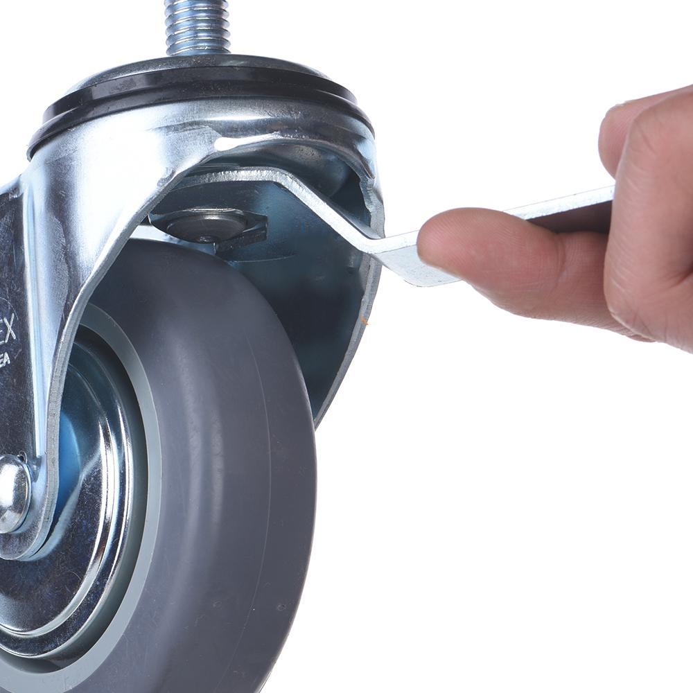 5inch Heavy Duty Caster, All Swivel 1/2-13UNC1 Stem Caster with Side Locking and Rubber Plastic