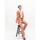 detail image5 SUITHEEL LOOSE FIT BELTED SINGLE SUIT - SALMON