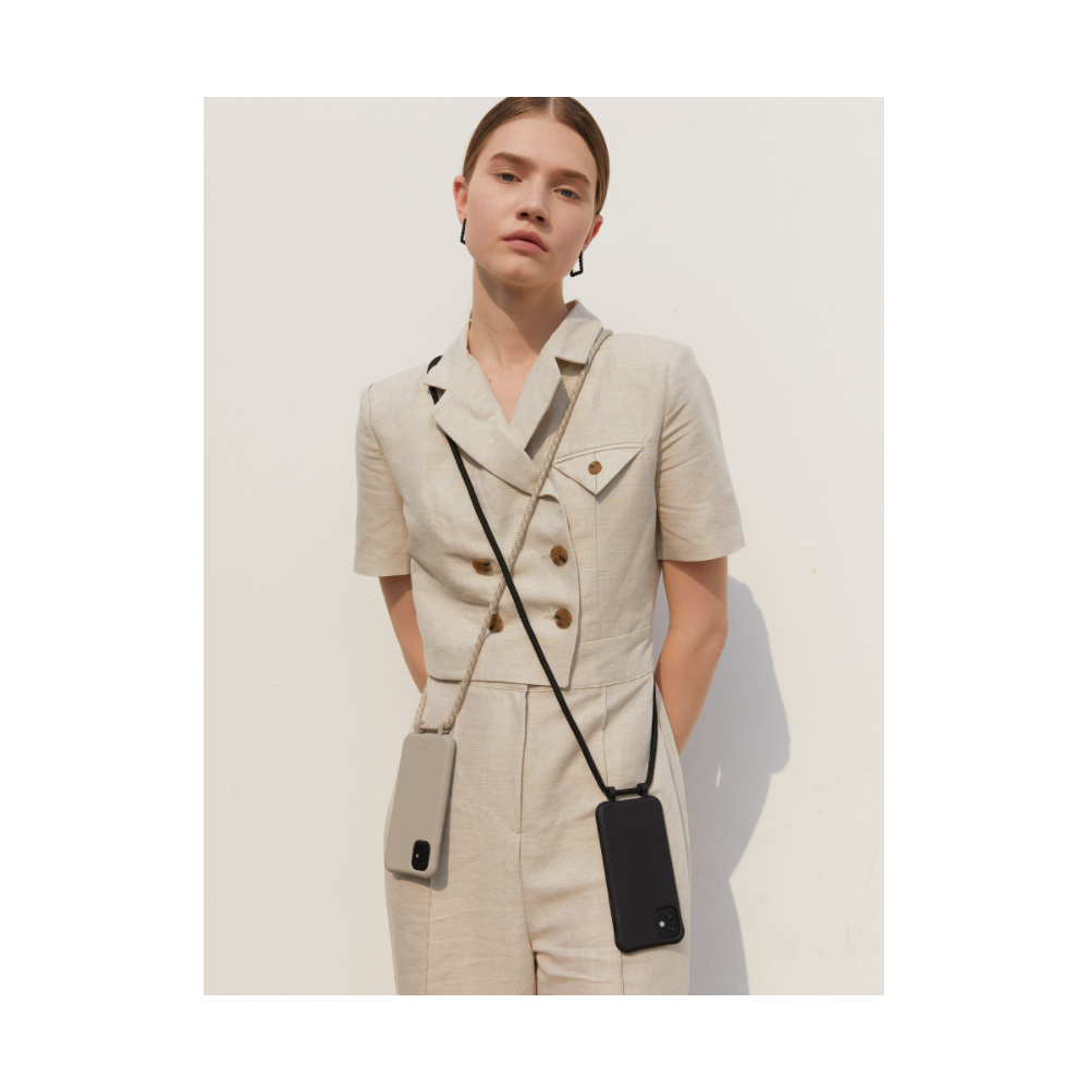 [ARNO M] Oatmeal Cream - Detachable Crossbody Cell Phone Case