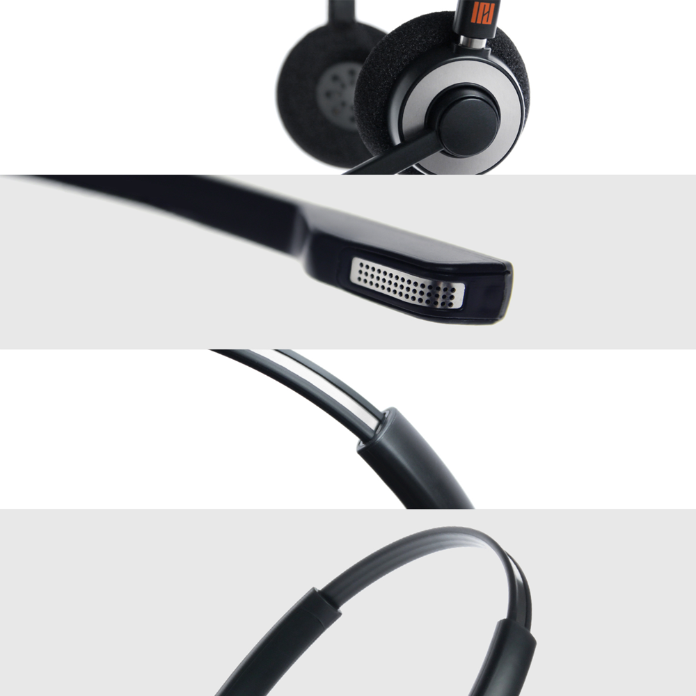 IPD IPH-165 Binaural NC Headset with 2.5mm jack for Ciso SPA, Polycom IP 320,321,330,Panasonic KX an
