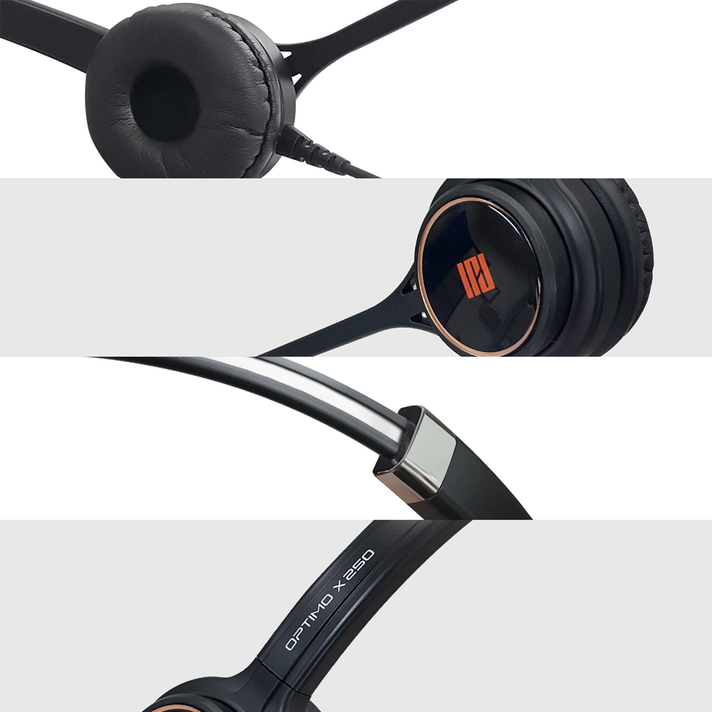 IPD IPH-255 Double Ear NC Headset with 2.5mm Jack for Polycom IP 320,321,330, Cisco SPA,Grandstream