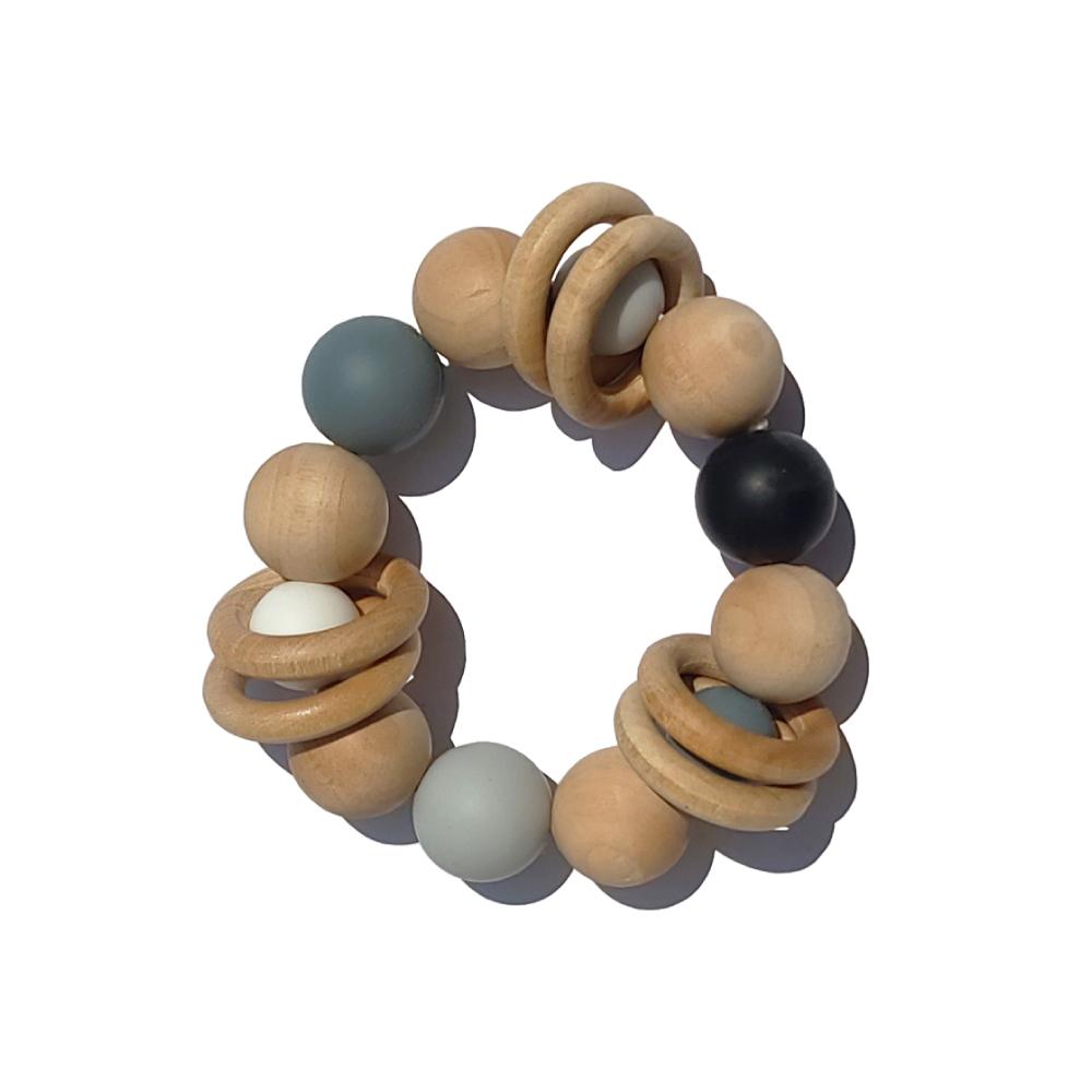 Natural Teether Toy Brand in Korea, HINOKI WOODEN STAR TEETHER with Rattle