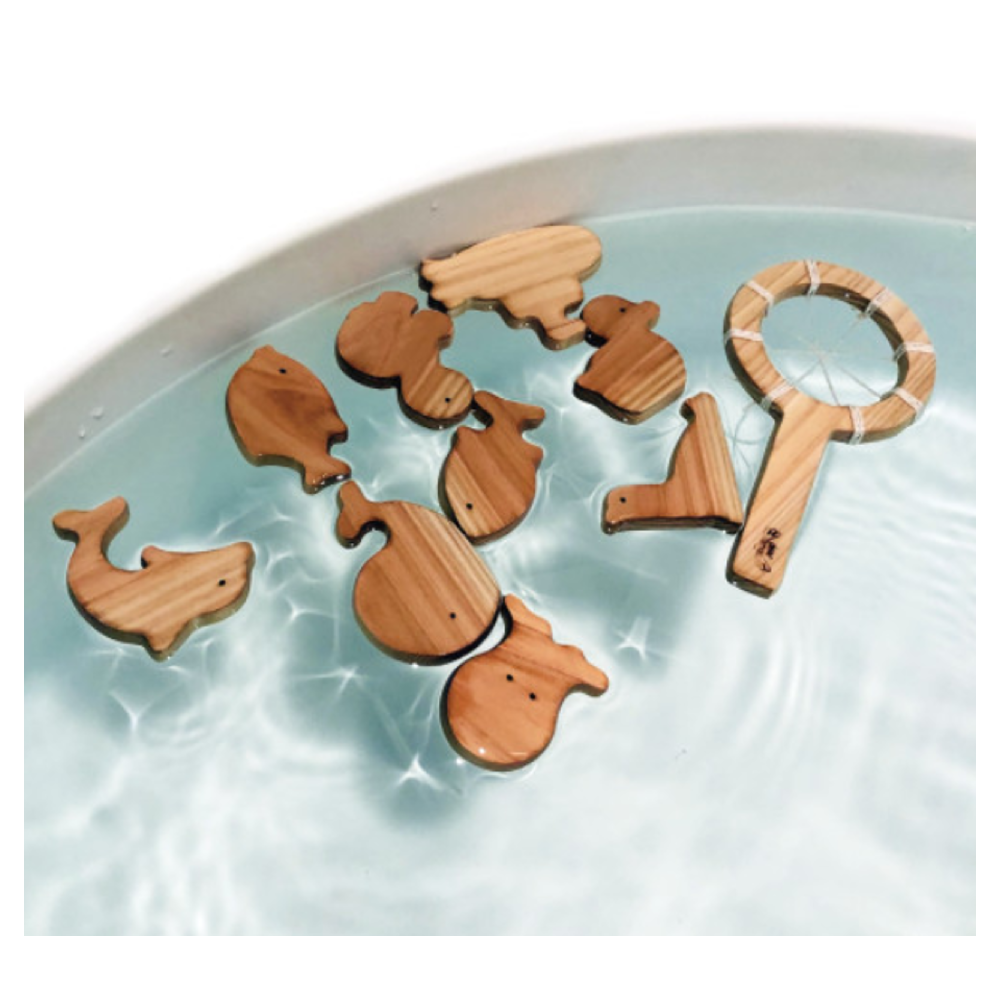 Korean Eco friendly Bath Toy Supplier, HINOKI WOODEN BATH TOYS – OCEAN ANIMAL SET