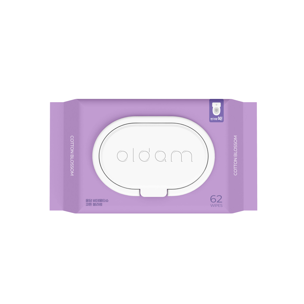 Oldam Flushable Bidet Cotton Blossom Wet Wipes