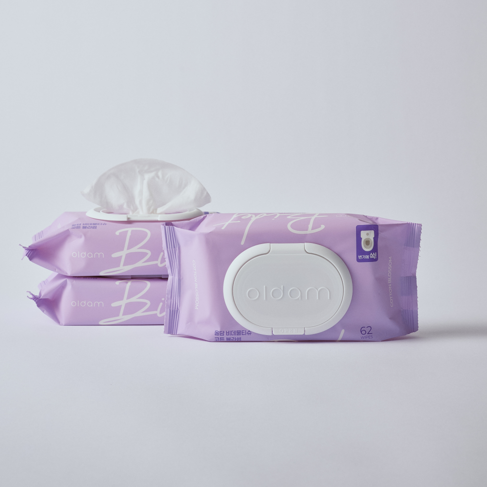 Oldam Flushable Bidet Cotton Blossom Wet Wipes