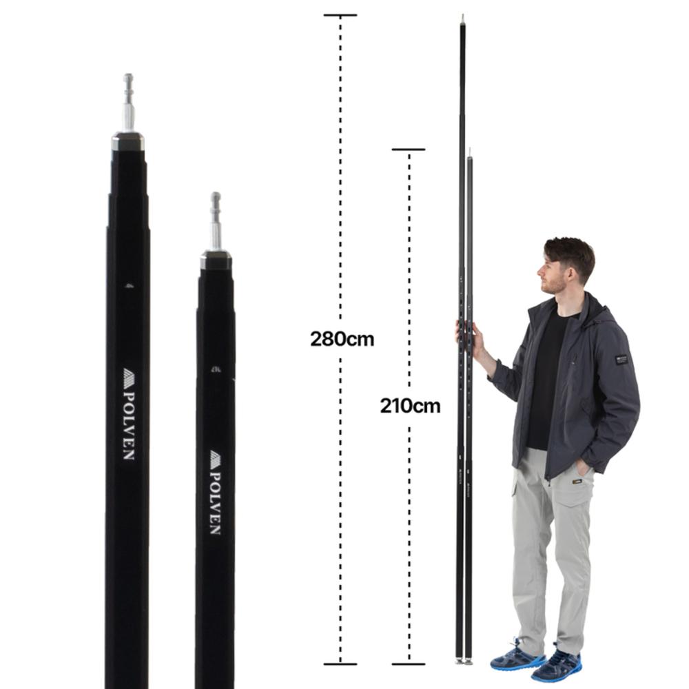 Polven adjustable slide tent tarp pole (2,100mm)