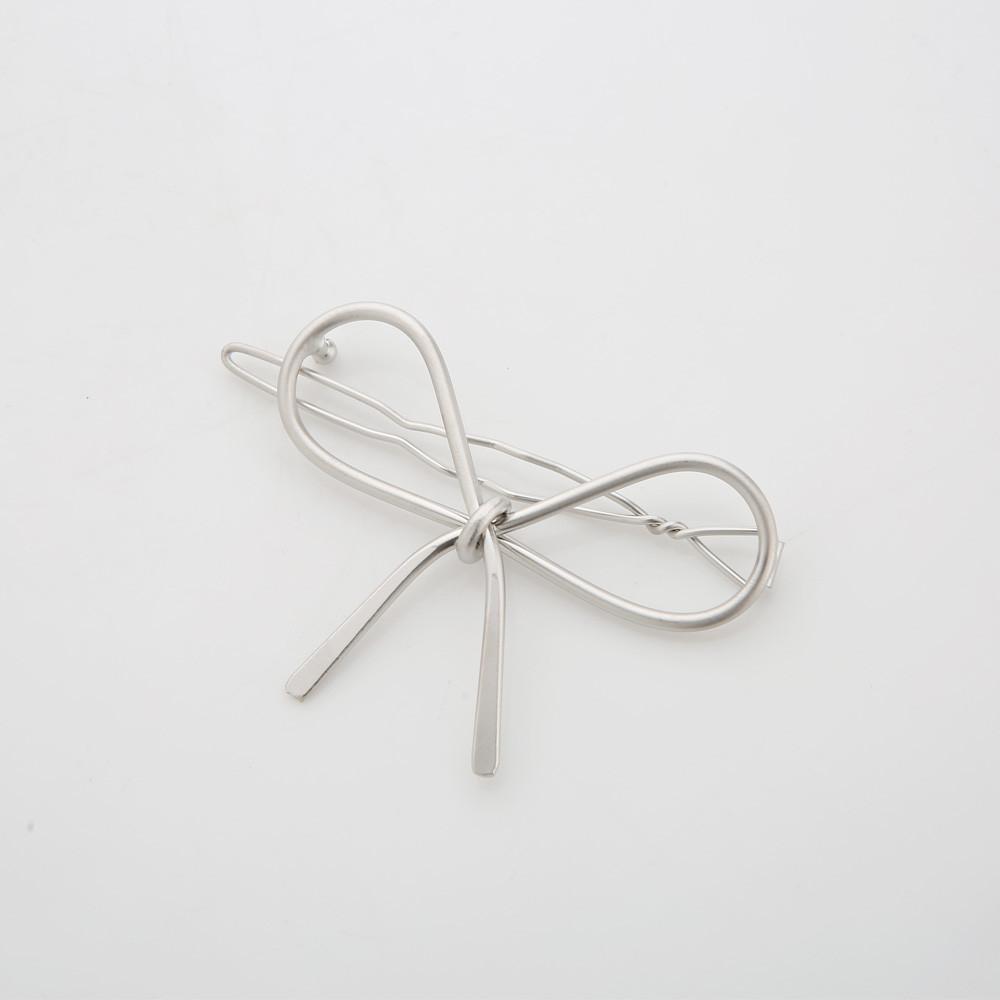 Jinccecil ribbon hairpin -Matte Silver