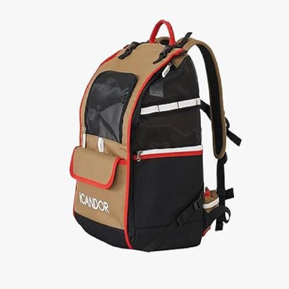 [iCandor] Pet Carrier Jige Backpack_Vivid Khaki Color, Inner Safety Buckle, L-Frame Backpack for Dog