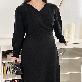 detail image2 [Thebly] Monea Wrap V-neck Long Dress -  Wrap Design - Dress