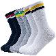 full image [MK SOCKS] Cotton 3-color  (2 black + 2 white + 2 grey) 2-Sttripe Athletic Sports Socks