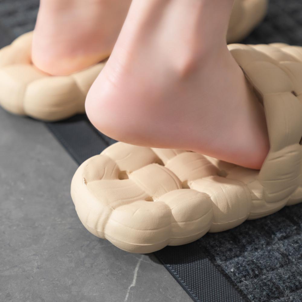 [YourHome] Quilted Bathroom Slippers for Men & Women & Couple, 2 colors (Charcoal Grey, Beige)