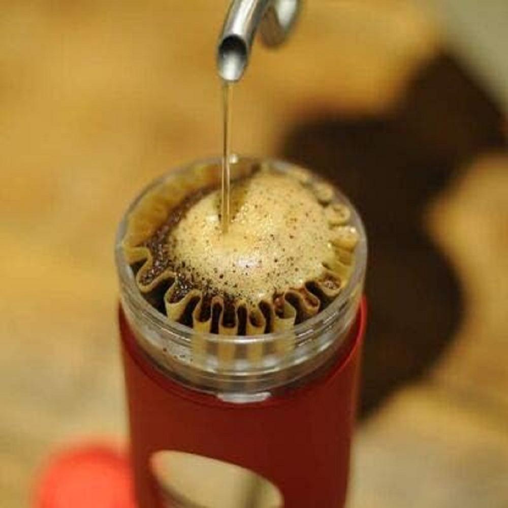 Cafflano - GO-BREW, Portable Brewing Bottle, Pour Over Coffee Brewing Set, All-In-One, Beverage Bott