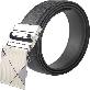 full image LineFit Men's Leather Belt_Casual Dress Classic Jean Adjustable Automatic Stretch Buckle S06 (Sizes