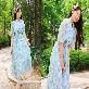 detail image2 LEESLE Ylang Summer Chiffon Short Sleeves Women Hanbok Long Dress