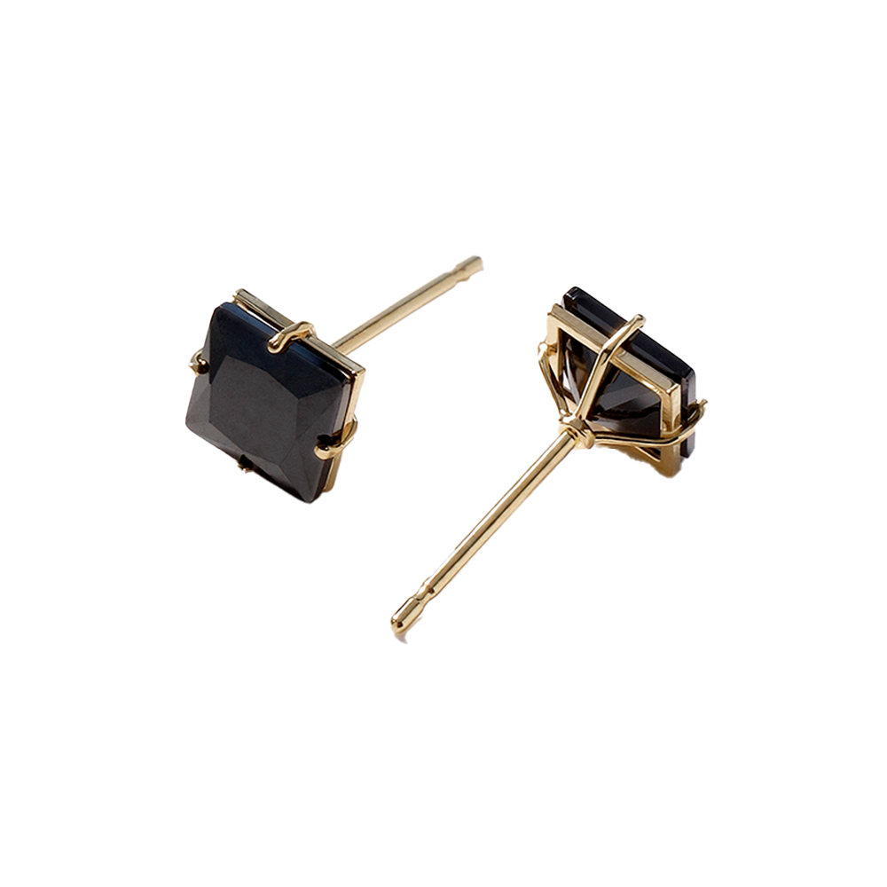 GOLD SQUARE CZ CASTING EARRINGS & VOLUME BUTTERFLY BACK CLUTCH