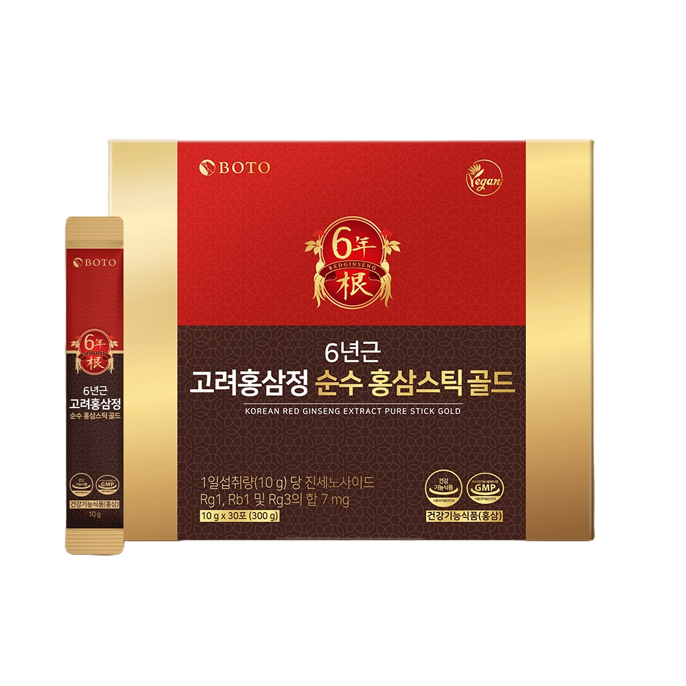 BOTO 6 Years Korean Red Ginseng Extract Pure Stick Gold