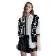 full image Asymmetric Knit Stripe Oversized Shirt