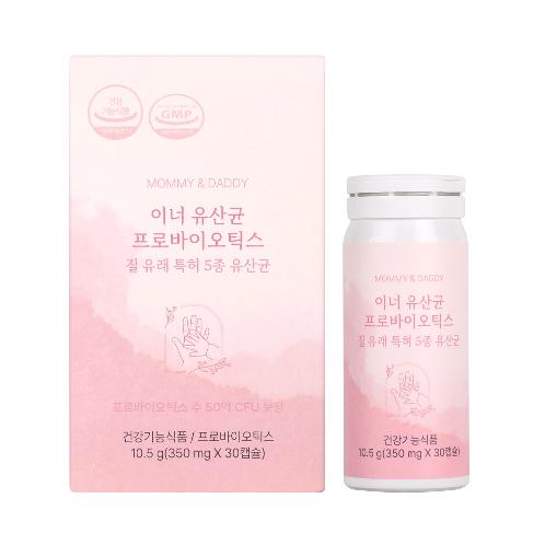 [MOMMY&DADDY] Inner Probiotics for women | Probiotics, Postbiotics, Vaginal Health, 5 Strain Formula, Additive-Free, Plant-based capsule