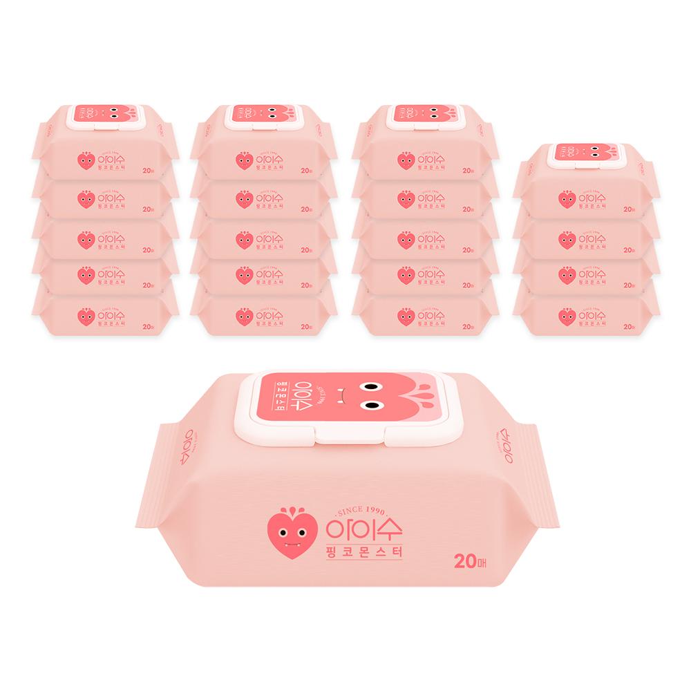 ISOO Pinko Monster 65gsm Portable Wet Wipes 20S