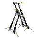 full image K-LADDER Height-Adjustable Platform Step Ladder KLS-205F / KLB-205F, 3.9m Working Height, Active Outrigger