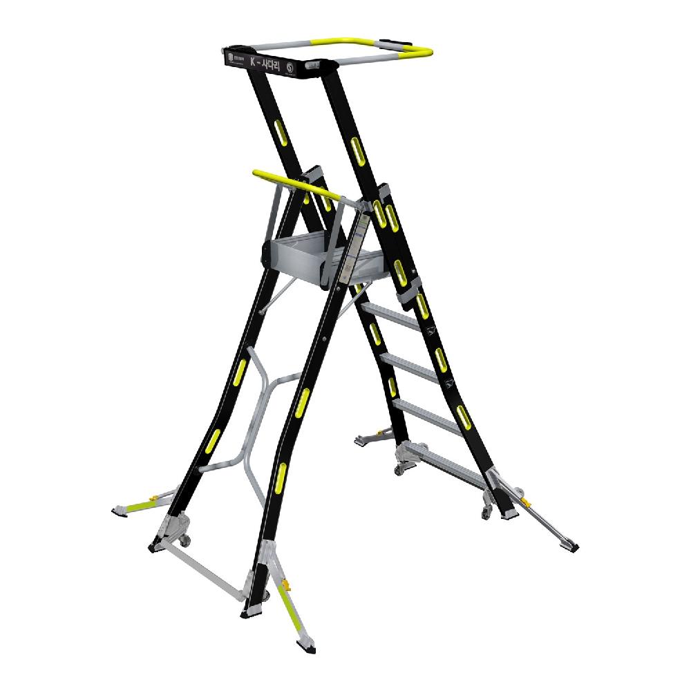 K-LADDER Fixed-Height Platform Step Ladder KLS-105F / KLB-105F, 1.3m Platform Height, Active Outrigger