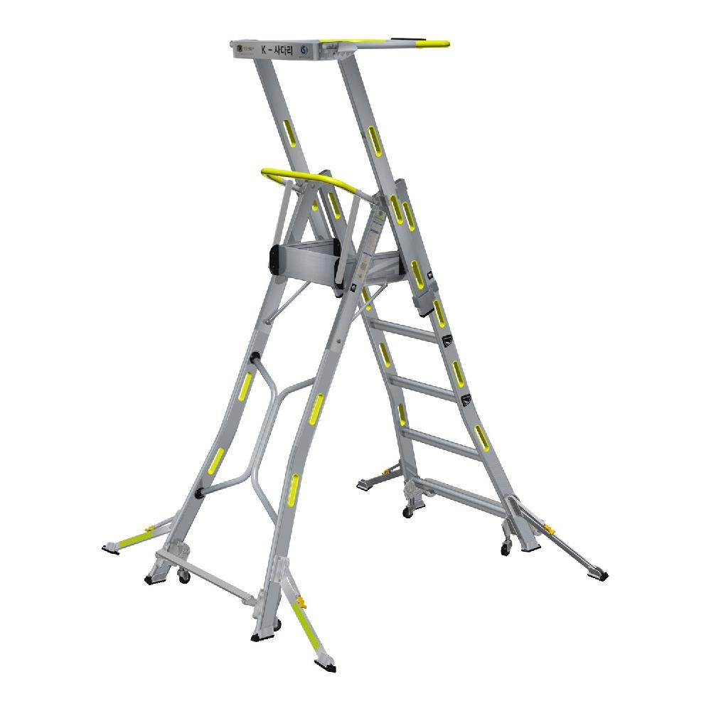 K-LADDER Fixed-Height Platform Step Ladder KLS-105F / KLB-105F, 1.3m Platform Height, Active Outrigger