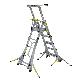 full image K-LADDER Height-Adjustable Platform Step Ladder KL-205, 6-Point Outrigger, Platform Height 1.3-2.2m, S-Mark Certified