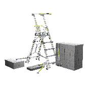 K-LADDER Winch-Type Platform Step Ladder KS-205W / KB-205W, Platform Height 1.3-2.2m, Wire Winch Adjustment