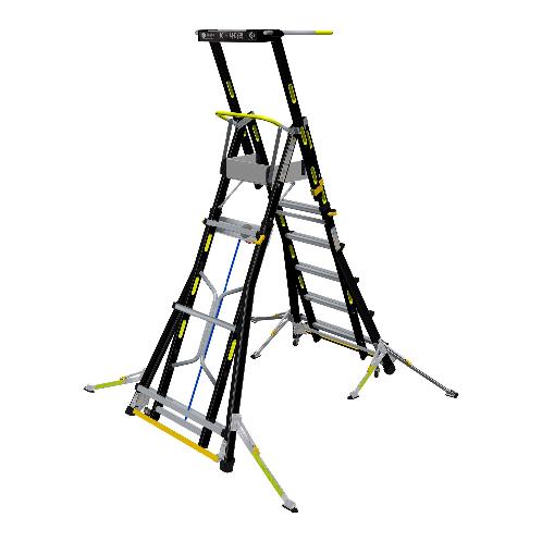 K-LADDER Winch-Type Platform Step Ladder KS-206W / KB-206W, Platform Height 1.6-2.7m, Wire Winch Adjustment