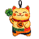 full image Korean Lucky Cat Plush Keyring