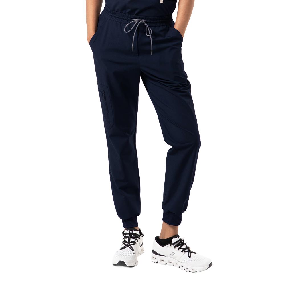 Zenir  Women's Zipper Pocket Jogger Scrub Pants - Eco Navy