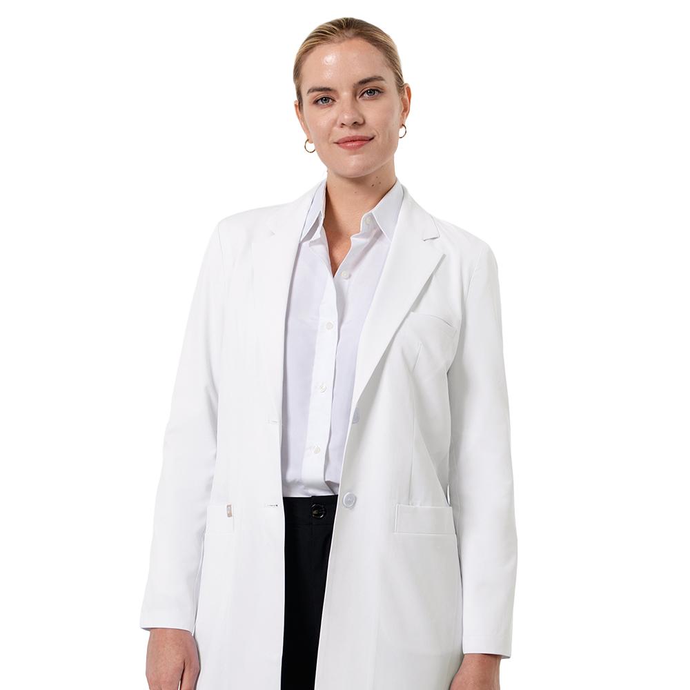 Zenir Structured Nuevo Long Lab Coat LCW-204 - Ivory White