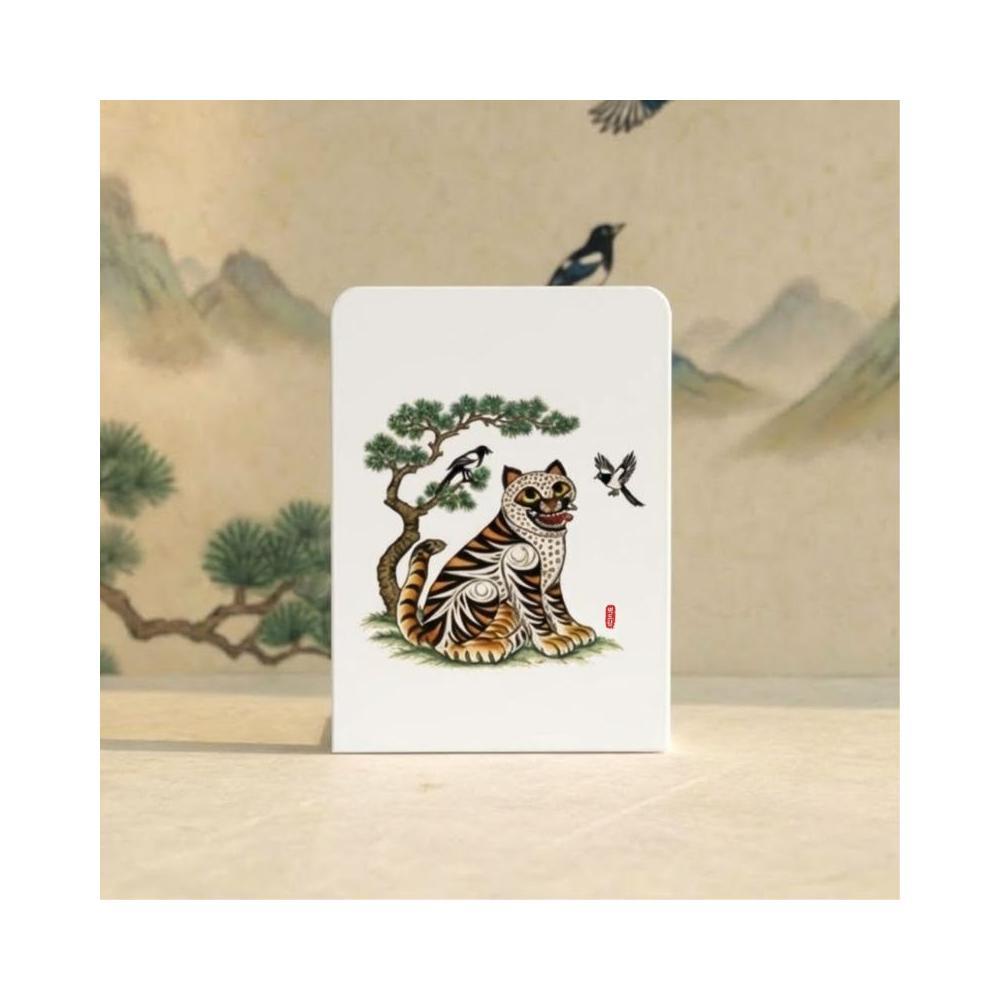 VICDREAM Korean Minhwa Tiger Metal Bookend