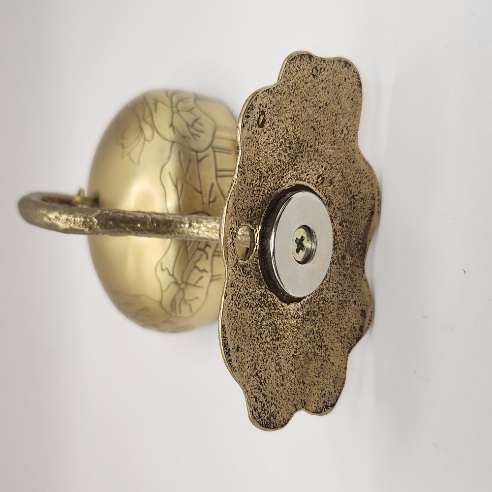 Handcrafted Brass Lotus Magnetic Door Bell