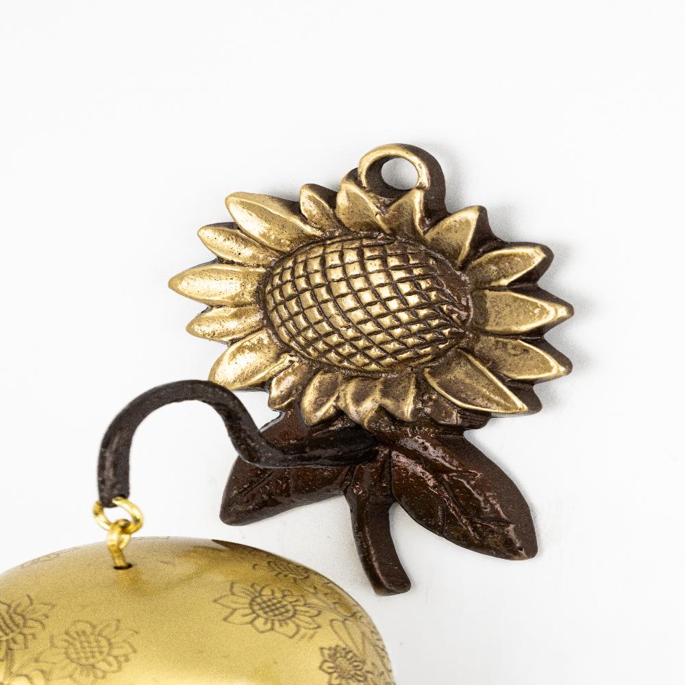 Handcrafted Brass Sunflower Magnetic Door Bell