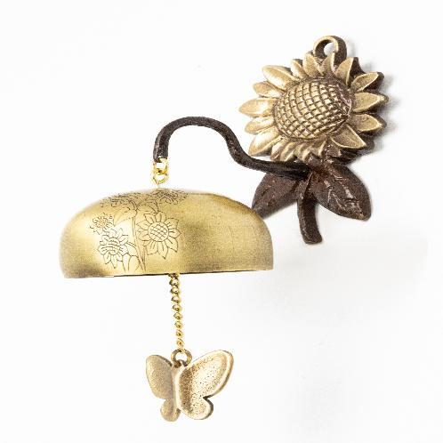Handcrafted Brass Sunflower Magnetic Door Bell